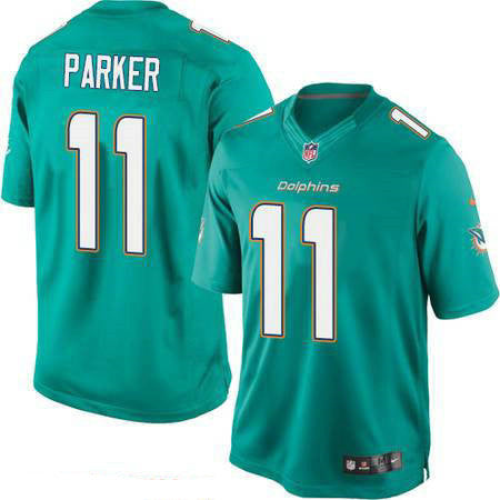 Mens Miami Dolphins 11 Devante Parker Green Team Color Stitched Nfl Nike Game Jersey