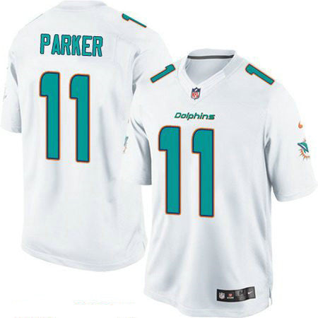 Mens Miami Dolphins 11 Devante Parker White Road Stitched Nfl Nike Game Jersey