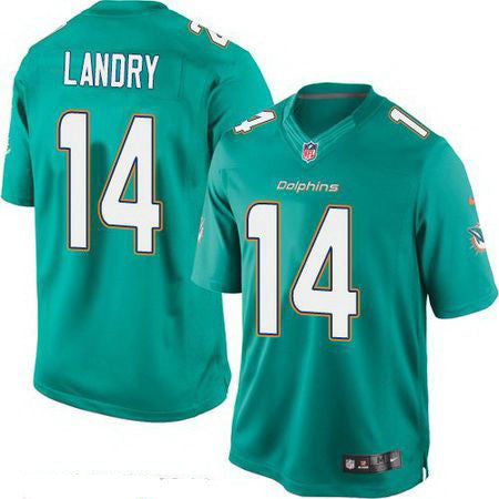 Mens Miami Dolphins 14 Jarvis Landry Green Team Color Stitched Nfl Nike Game Jersey
