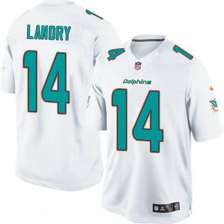 Mens Miami Dolphins 14 Jarvis Landry White Road Stitched Nfl Nike Game Jersey