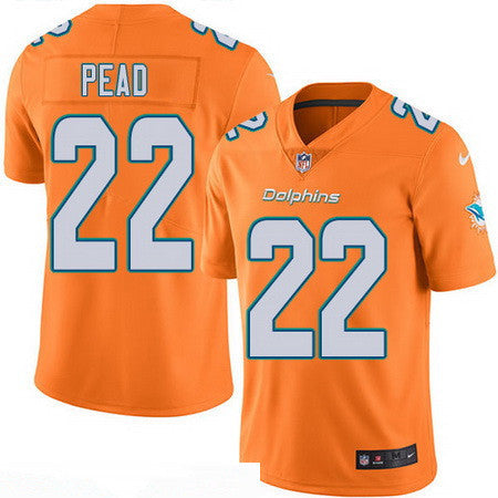 Mens Miami Dolphins 22 Isaiah Pead Orange 2016 Color Rush Stitched Nfl Nike Limited Jersey