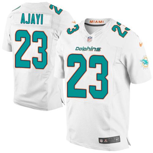 Mens Miami Dolphins 23 Jay Ajayi White Road Stitched Nfl Nike Elite Jersey