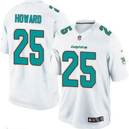 Mens Miami Dolphins 25 Xavien Howard White Road Stitched Nfl Nike Game Jersey