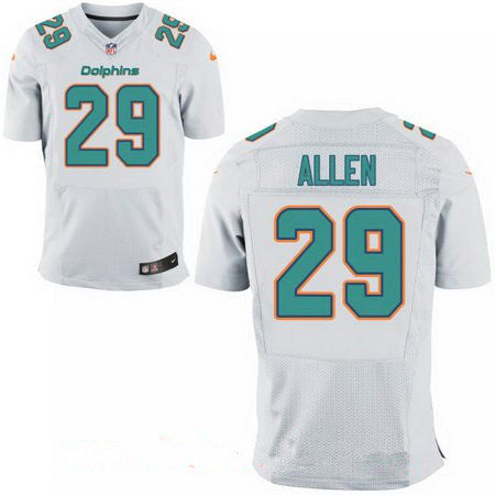 Mens Miami Dolphins 29 Nate Allen White Road Stitched Nfl Nike Elite Jersey