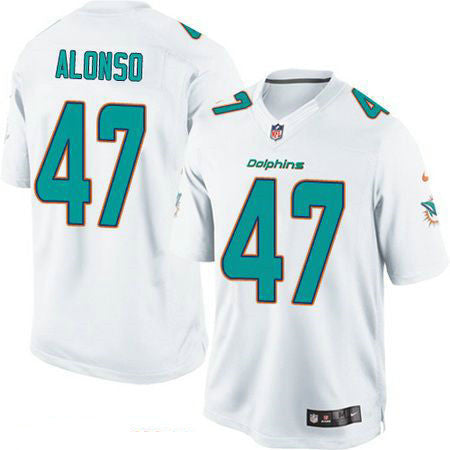 Mens Miami Dolphins 47 Kiko Alonso White Road Stitched Nfl Nike Game Jersey