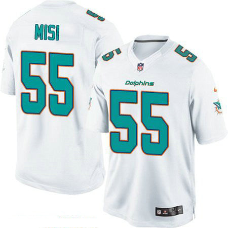 Mens Miami Dolphins 55 Koa Misi White Road Stitched Nfl Nike Game Jersey