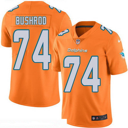 Mens Miami Dolphins 74 Jermon Bushrod Orange 2016 Color Rush Stitched Nfl Nike Limited Jersey