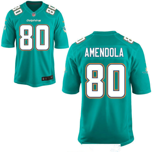 Mens Miami Dolphins 80 Danny Amendola Green Team Color Stitched Nfl Nike Game Jersey