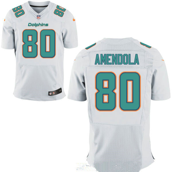Mens Miami Dolphins 80 Danny Amendola White Road Stitched Nfl Nike Elite Jersey