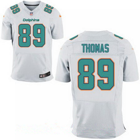 Mens Miami Dolphins 89 Julius Thomas White Road Stitched Nfl Nike Elite Jersey