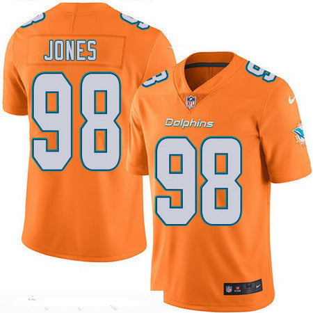 Mens Miami Dolphins 98 Jason Jones Orange 2016 Color Rush Stitched Nfl Nike Limited Jersey