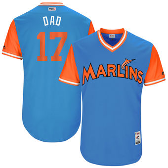 Mens Miami Marlins Aj Ellis Dad Majestic Blue 2017 Players Weekend Authentic Jersey