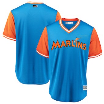Mens Miami Marlins Blank Majestic Light Blue 2018 Players Weekend Team Cool Base Jersey