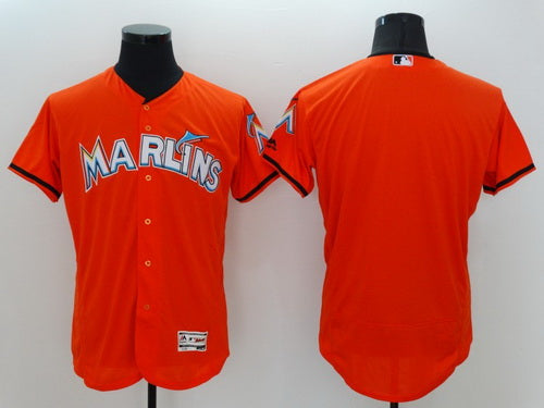 Mens Miami Marlins Blank Orange 2016 Flexbase Majestic Baseball Jersey