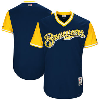 Mens Milwaukee Brewers Majestic Navy 2017 Players Weekend Authentic Team Jersey