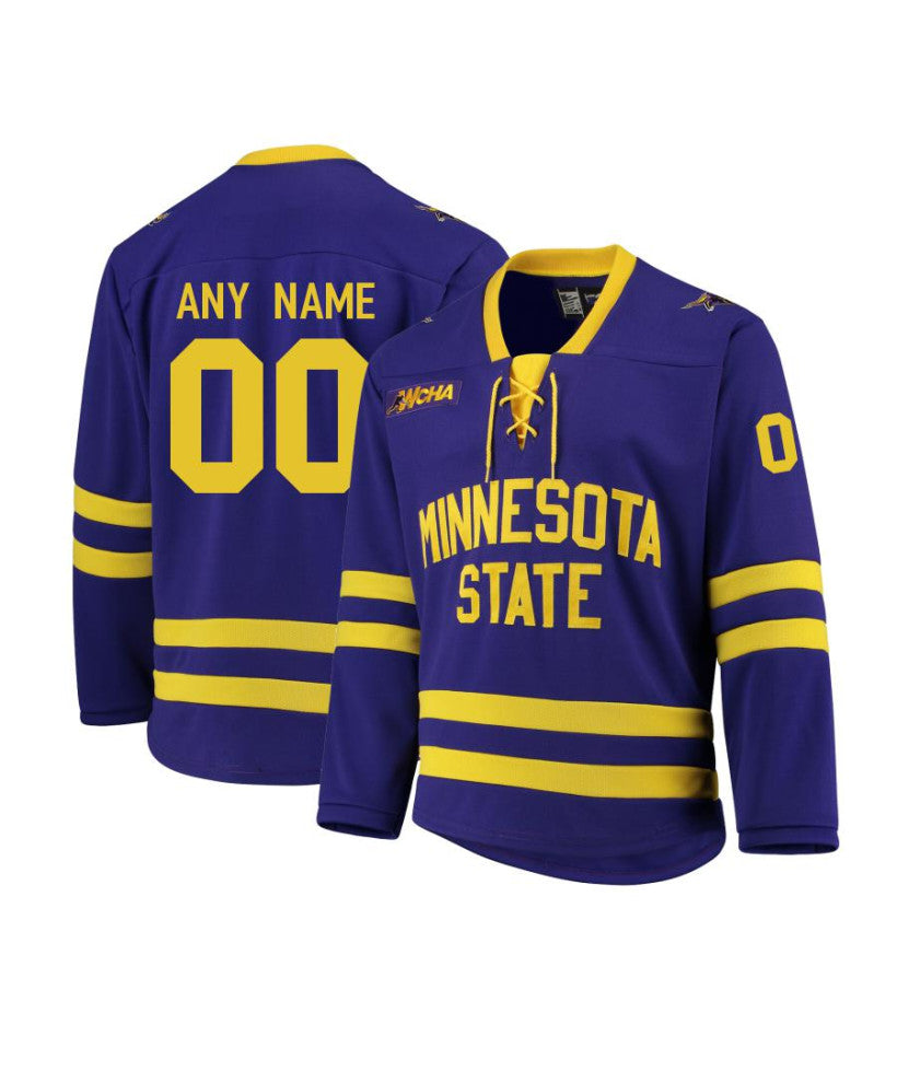 Men's Minnesota State Mavericks Custom Purple Hockey Jersey