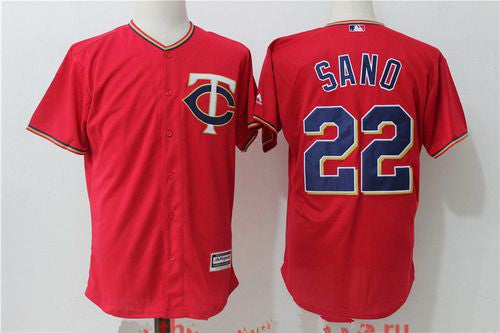 Mens Minnesota Twins 22 Miguel Sano Red Alternate Stitched Mlb Majestic Cool Base Jersey