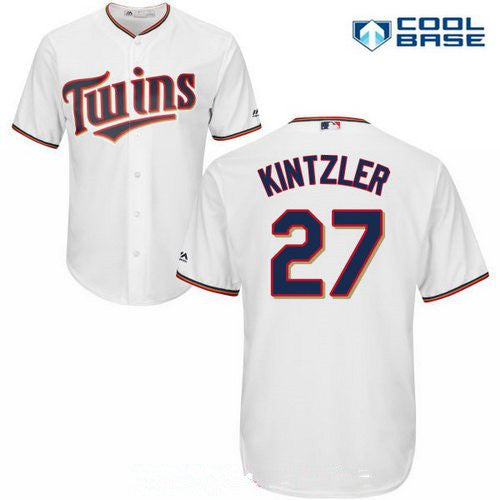 Mens Minnesota Twins 27 Brandon Kintzler White Stitched Mlb Majestic Cool Base Jersey