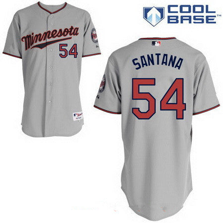 Mens Minnesota Twins 54 Ervin Santana Gray Road Stitched Mlb Majestic Cool Base Jersey