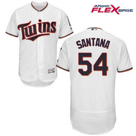 Mens Minnesota Twins 54 Ervin Santana White Home Stitched Mlb Majestic Flex Base Jersey