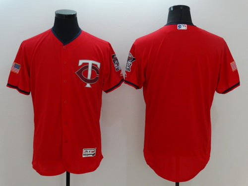 Mens Minnesota Twins Blank Red Fashion Stars Stripes 2016 Flexbase Mlb Independence Day Jersey