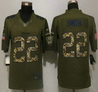 Mens Minnesota Vikings 22 Harrison Smith Green Salute To Service 2015 Nfl Nike Limited Jersey