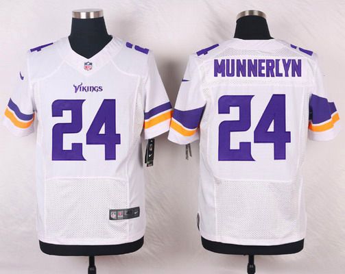 Mens Minnesota Vikings 24 Captain Munnerlyn White Road Nfl Nike Elite Jersey