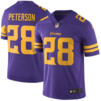Mens Minnesota Vikings 28 Adrian Peterson Nike Purple Color Rush Limited Jersey
