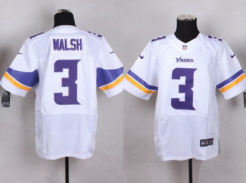 Mens Minnesota Vikings 3 Blair Walsh 2013 Nike White Elite Jersey