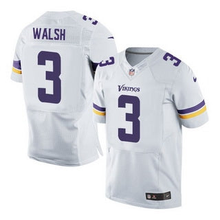 Mens Minnesota Vikings 3 Blair Walsh White Road Nfl Nike Elite Jersey