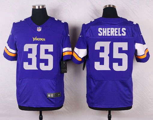 Mens Minnesota Vikings 35 Marcus Sherels Purple Team Color Nfl Nike Elite Jersey