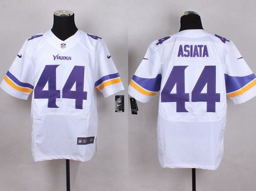 Mens Minnesota Vikings 44 Matt Asiata 2013 Nike White Elite Jersey