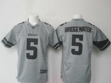Mens Minnesota Vikings 5 Teddy Bridgewater Nike Gray Gridiron 2015 Nfl Gray Limited Jersey