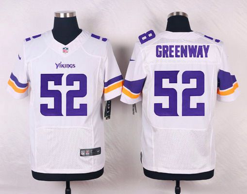 Mens Minnesota Vikings 52 Chad Greenway White Road Nfl Nike Elite Jersey