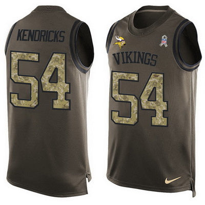 Mens Minnesota Vikings 54 Eric Kendricks Green Salute To Service Hot Pressing Player Name Number Nike Nfl Tank Top Jersey
