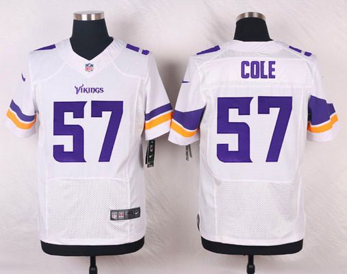 Mens Minnesota Vikings 57 Audie Cole White Road Nfl Nike Elite Jersey