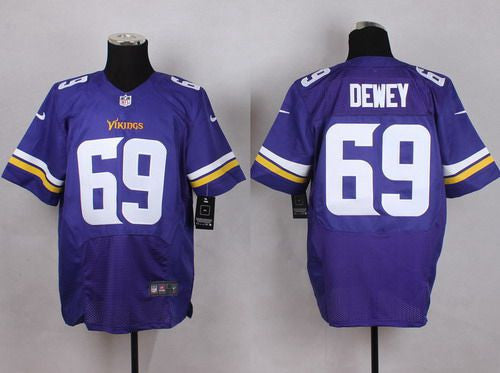 Mens Minnesota Vikings 69 Dewey 2013 Nike Purple Elite Jersey