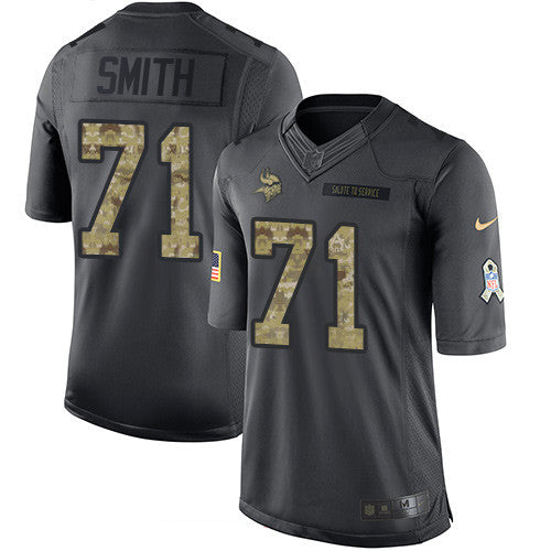 Mens Minnesota Vikings 71 Andre Smith Black Anthracite 2016 Salute To Service Stitched Nfl Nike Limited Jersey