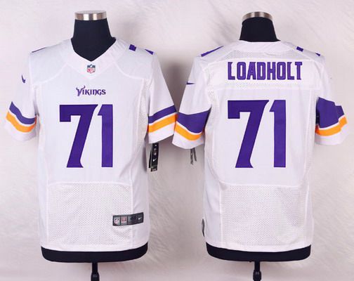 Mens Minnesota Vikings 71 Phil Loadholt White Road Nfl Nike Elite Jersey