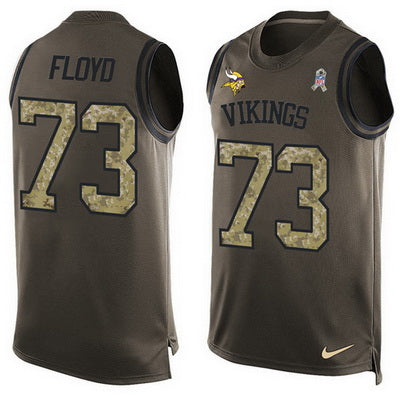 Mens Minnesota Vikings 73 Sharrif Floyd Green Salute To Service Hot Pressing Player Name Number Nike Nfl Tank Top Jersey