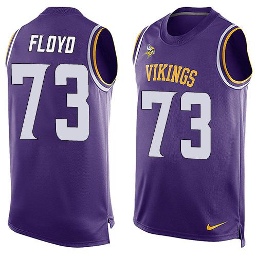 Mens Minnesota Vikings 73 Sharrif Floyd Purple Hot Pressing Player Name Number Nike Nfl Tank Top Jersey