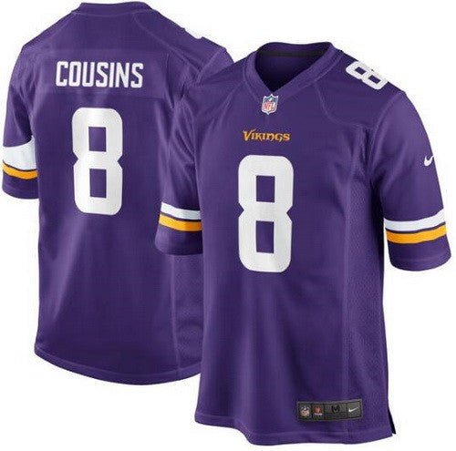 Mens Minnesota Vikings 8 Kirk Cousins Game Purple Jersey