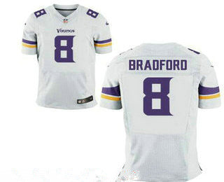 Mens Minnesota Vikings 8 Sam Bradford White Road Stitched Nfl Nike Elite Jersey
