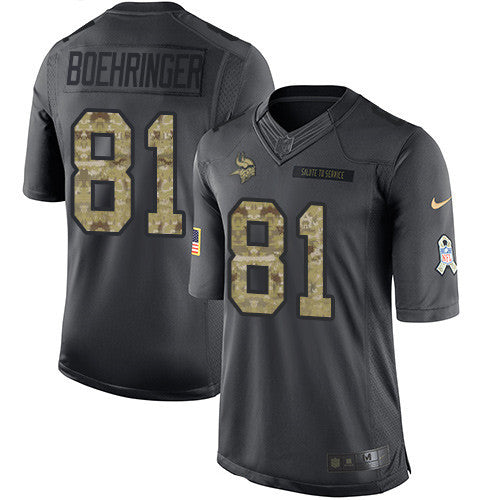 Mens Minnesota Vikings 81 Moritz Boehringer Black Anthracite 2016 Salute To Service Stitched Nfl Nike Limited Jersey