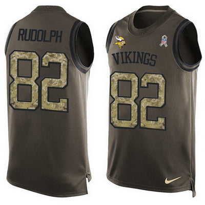 Mens Minnesota Vikings 82 Kyle Rudolph Green Salute To Service Hot Pressing Player Name Number Nike Nfl Tank Top Jersey