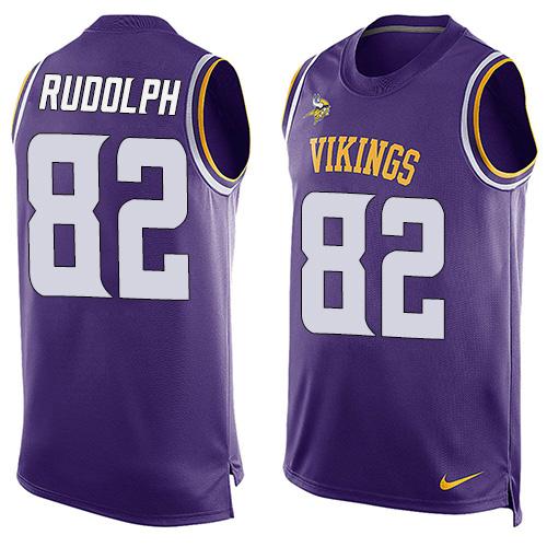 Mens Minnesota Vikings 82 Kyle Rudolph Purple Hot Pressing Player Name Number Nike Nfl Tank Top Jersey