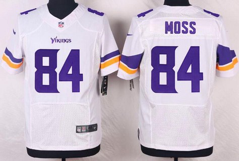 Mens Minnesota Vikings 84 Randy Moss White Road Nfl Nike Elite Jersey