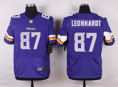 Mens Minnesota Vikings 87 Brian Leonhardt Purple Team Color Nfl Nike Elite Jersey