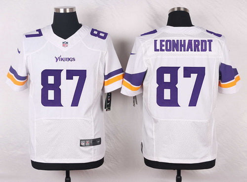 Mens Minnesota Vikings 87 Brian Leonhardt White Road Nfl Nike Elite Jersey