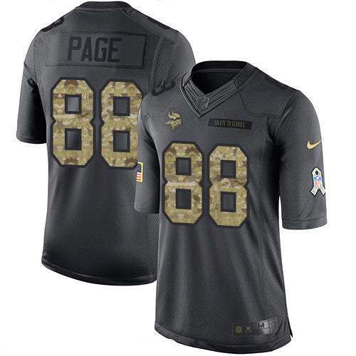 Mens Minnesota Vikings 88 Alan Page Black Anthracite 2016 Salute To Service Stitched Nfl Nike Limited Jersey